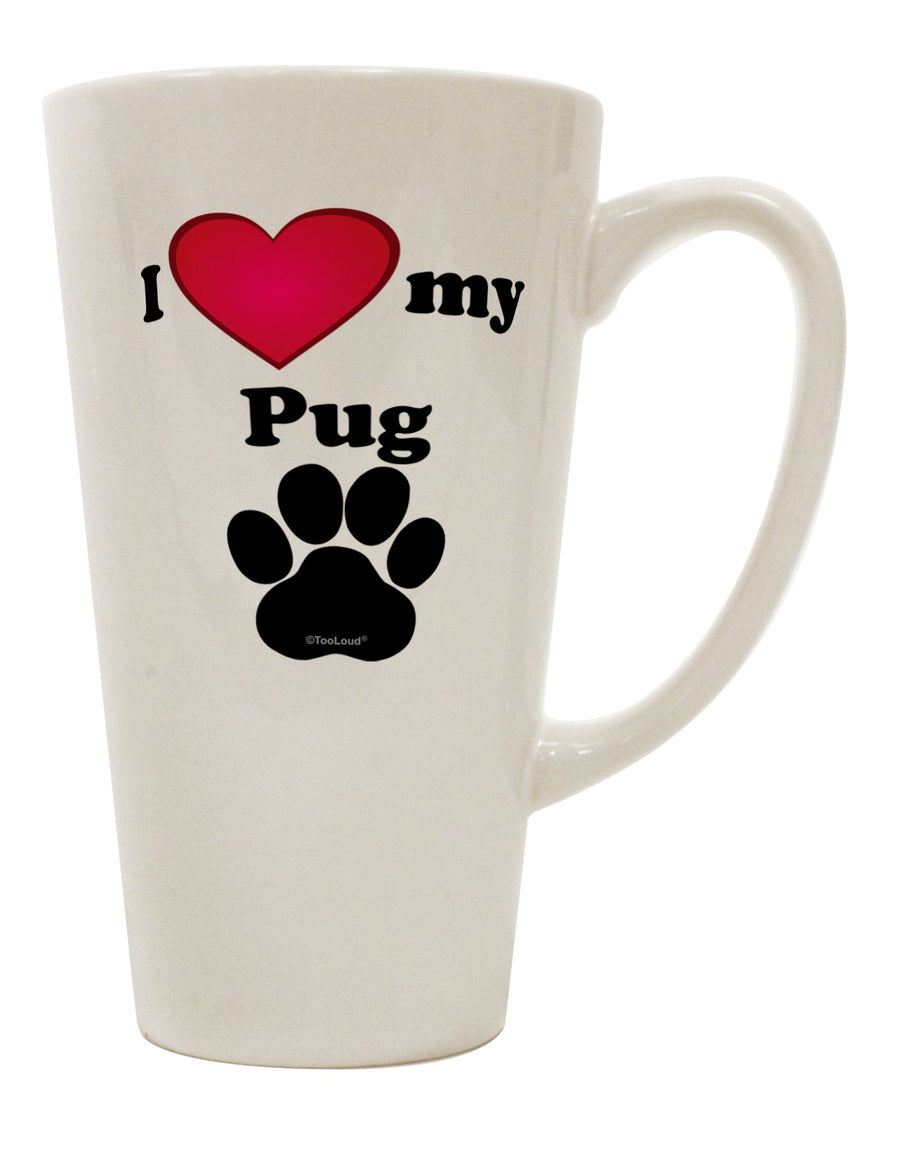 16 Ounce Conical Latte Coffee Mug - A Must-Have for Pug Lovers by TooLoud-Conical Latte Mug-TooLoud-White-Davson Sales