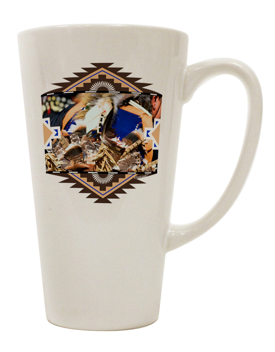 16 Ounce Conical Latte Coffee Mug - Crafted for Native American Dancers-Conical Latte Mug-TooLoud-White-Davson Sales