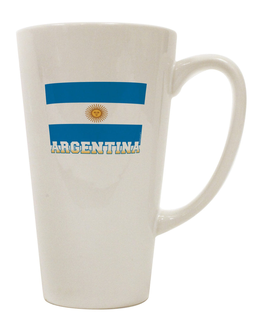 16 Ounce Conical Latte Coffee Mug - Expertly Crafted for Argentina Flag Enthusiasts - TooLoud-Conical Latte Mug-TooLoud-White-Davson Sales