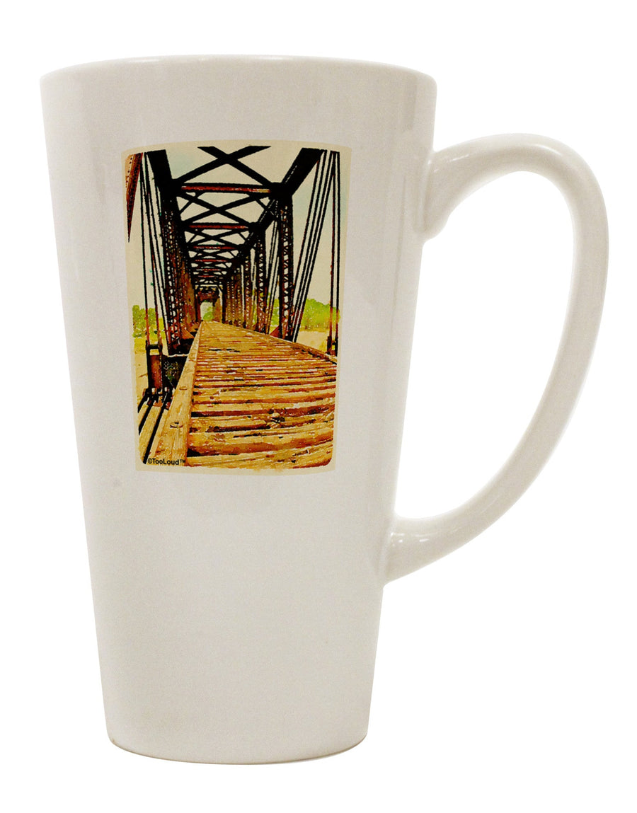 16 Ounce Conical Latte Coffee Mug - Expertly Crafted for Colorado Bridge Enthusiasts-Conical Latte Mug-TooLoud-White-Davson Sales