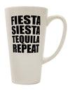 16 Ounce Conical Latte Coffee Mug - Expertly Crafted for Fiesta Siesta Tequila Repeat by TooLoud-Conical Latte Mug-TooLoud-White-Davson Sales