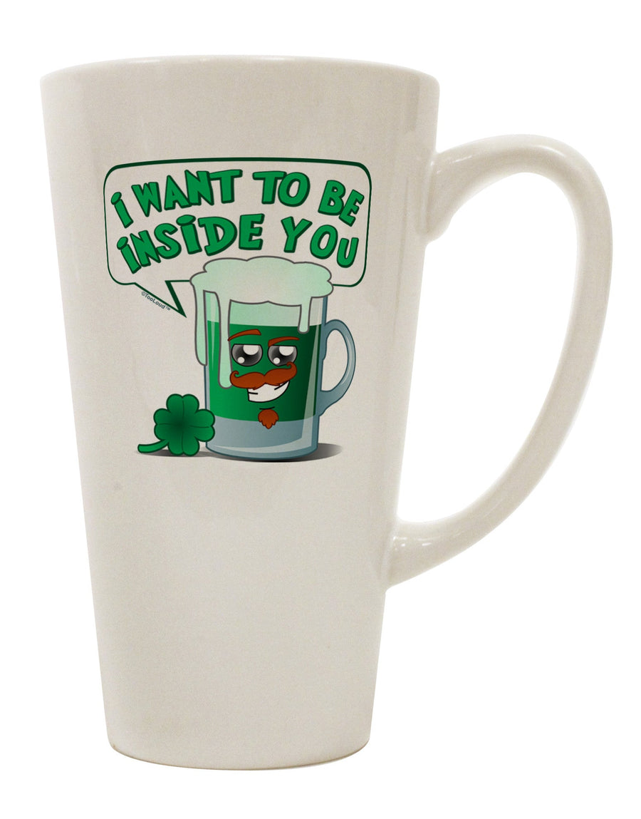 16 Ounce Conical Latte Coffee Mug - Expertly Crafted for Green Beer Enthusiasts - TooLoud-Conical Latte Mug-TooLoud-White-Davson Sales