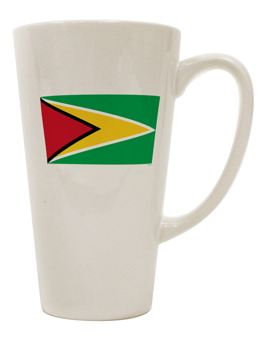 16 Ounce Conical Latte Coffee Mug - Expertly Crafted for Guyana Flag Enthusiasts-Conical Latte Mug-TooLoud-Davson Sales