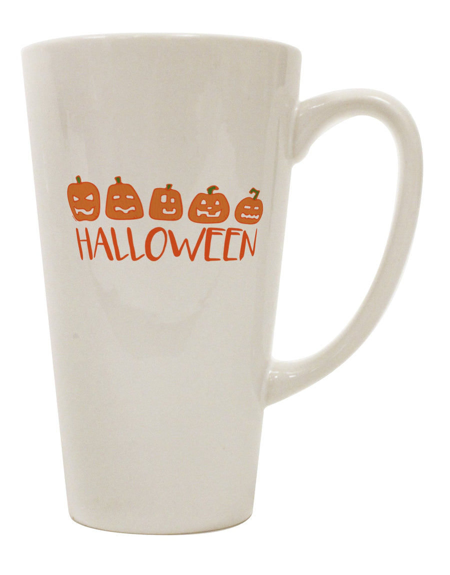 TooLoud Halloween Pumpkins 16 Ounce Conical Latte Coffee Mug