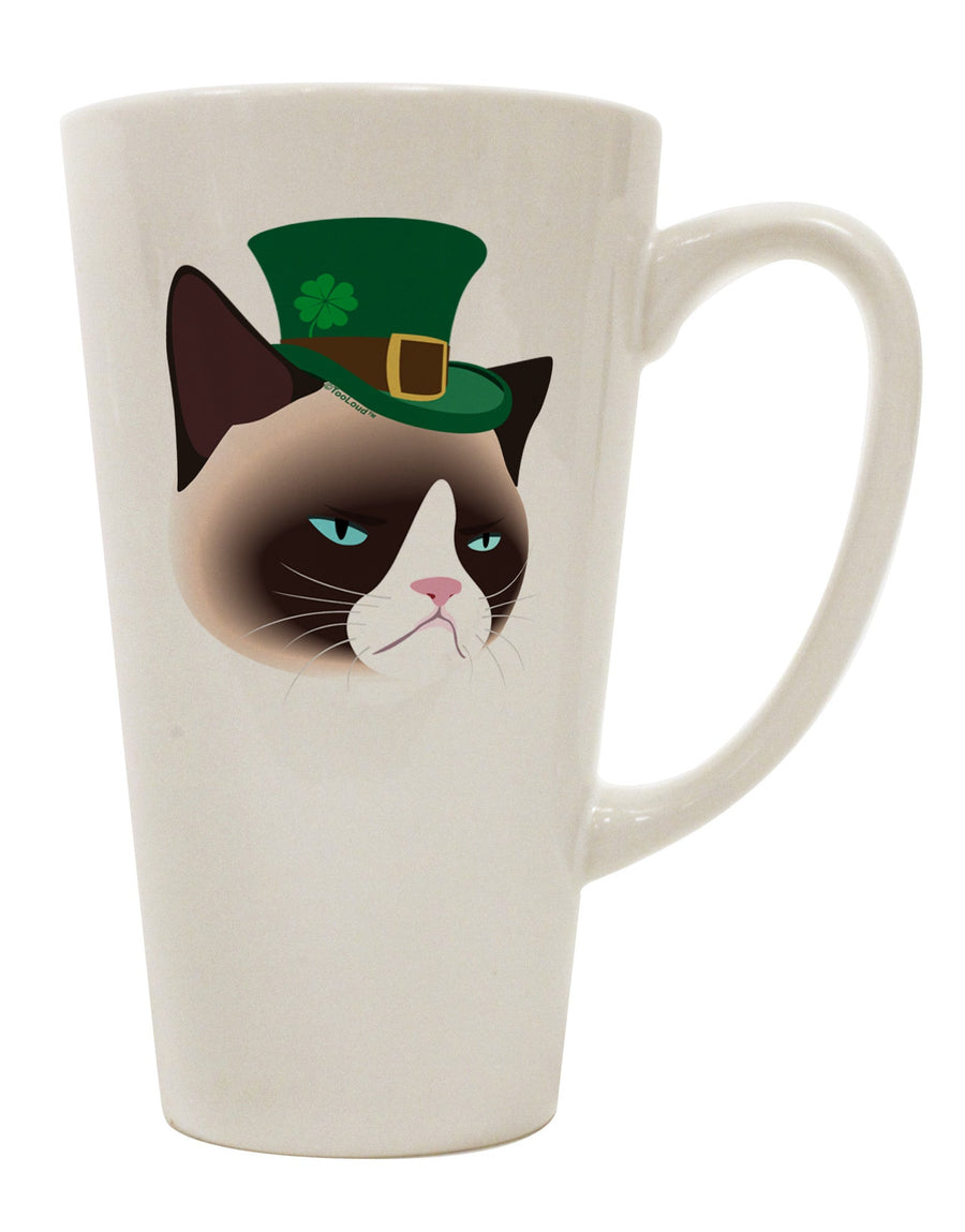 16 Ounce Conical Latte Coffee Mug - Expertly Crafted for Leprechaun and Disgruntled Cat Enthusiasts - TooLoud-Conical Latte Mug-TooLoud-White-Davson Sales