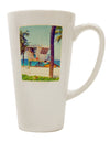 16 Ounce Conical Latte Coffee Mug - Expertly Crafted for Lifeguard Station Watercolor Enthusiasts - TooLoud-Conical Latte Mug-TooLoud-White-Davson Sales