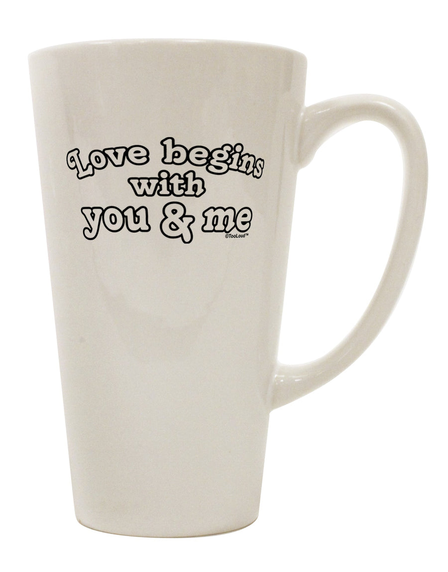 16 Ounce Conical Latte Coffee Mug - Expertly Crafted for Love and Connection by TooLoud-Conical Latte Mug-TooLoud-White-Davson Sales