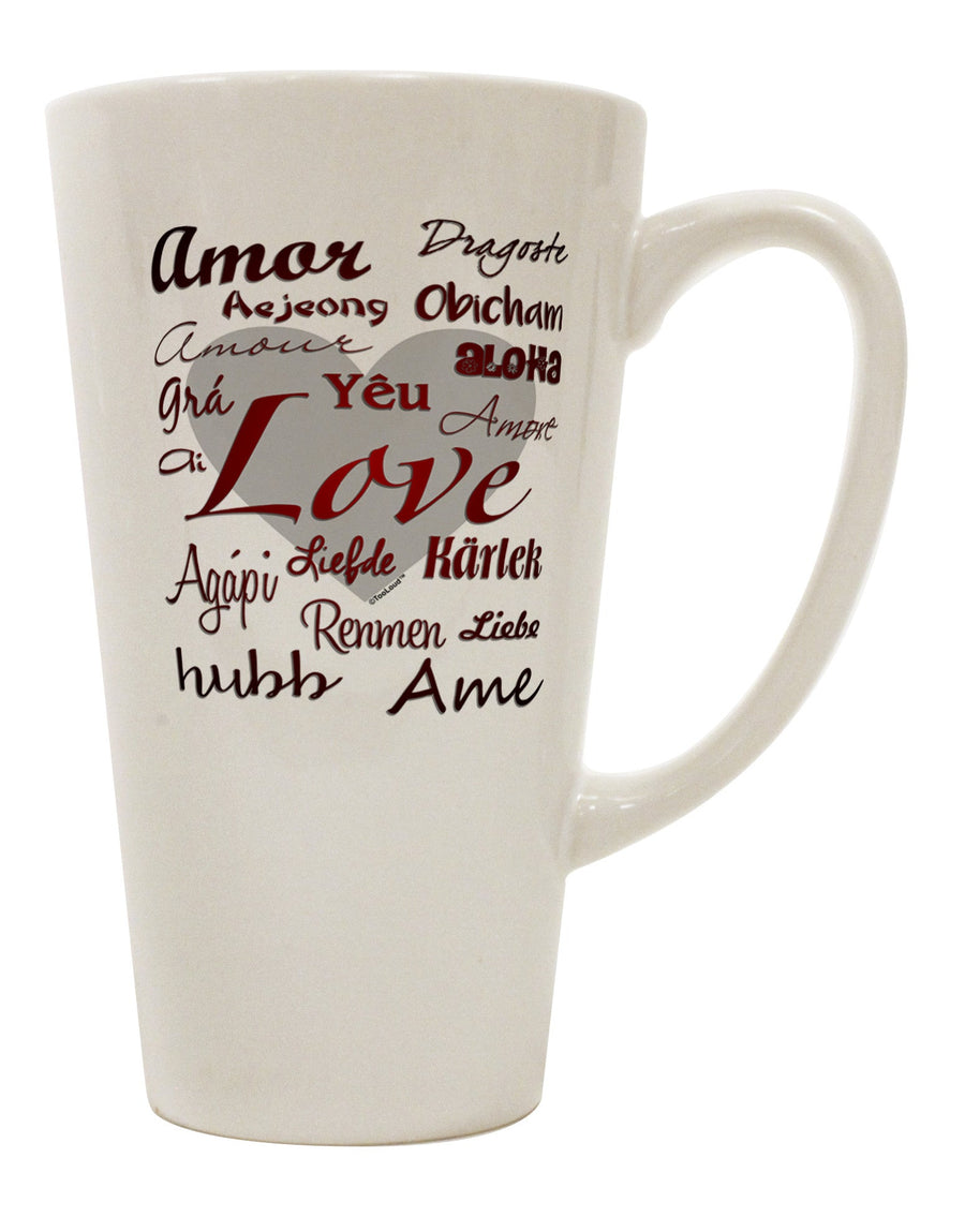 16 Ounce Conical Latte Coffee Mug - Expertly Crafted for Love Language Enthusiasts by TooLoud-Conical Latte Mug-TooLoud-White-Davson Sales