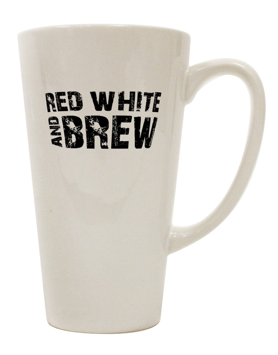 16 Ounce Conical Latte Coffee Mug - Expertly Crafted for Red, White, and Brew Enthusiasts by TooLoud-Conical Latte Mug-TooLoud-White-Davson Sales