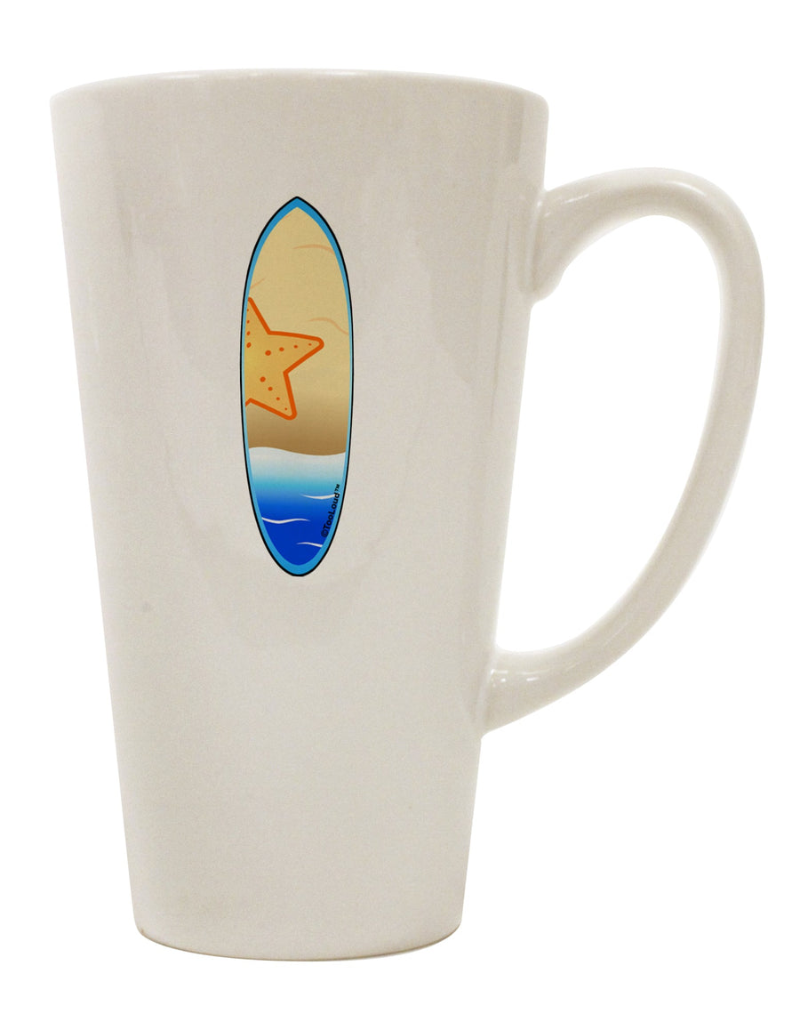 16 Ounce Conical Latte Coffee Mug - Expertly Crafted for Surfing Enthusiasts by TooLoud-Conical Latte Mug-TooLoud-White-Davson Sales