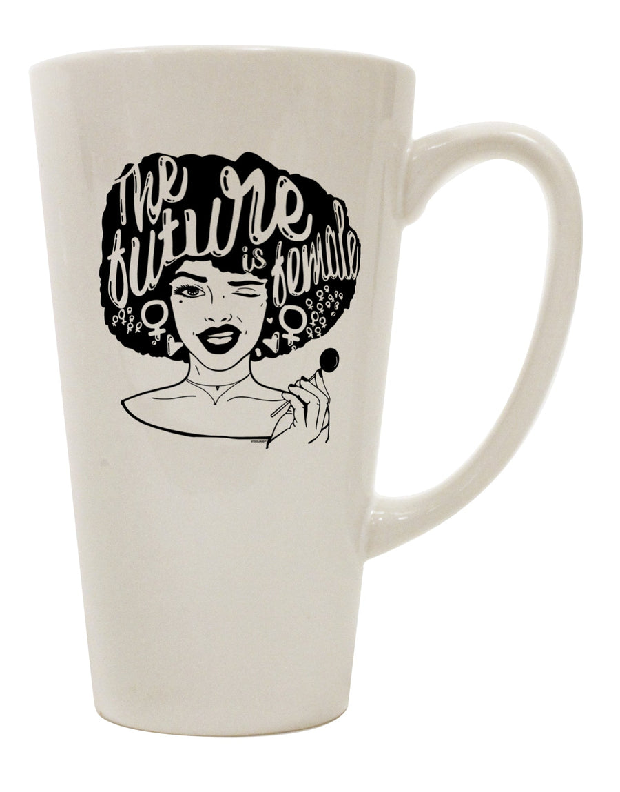 16 Ounce Conical Latte Coffee Mug - Expertly Crafted for the Future Is Female Movement-Conical Latte Mug-TooLoud-Davson Sales