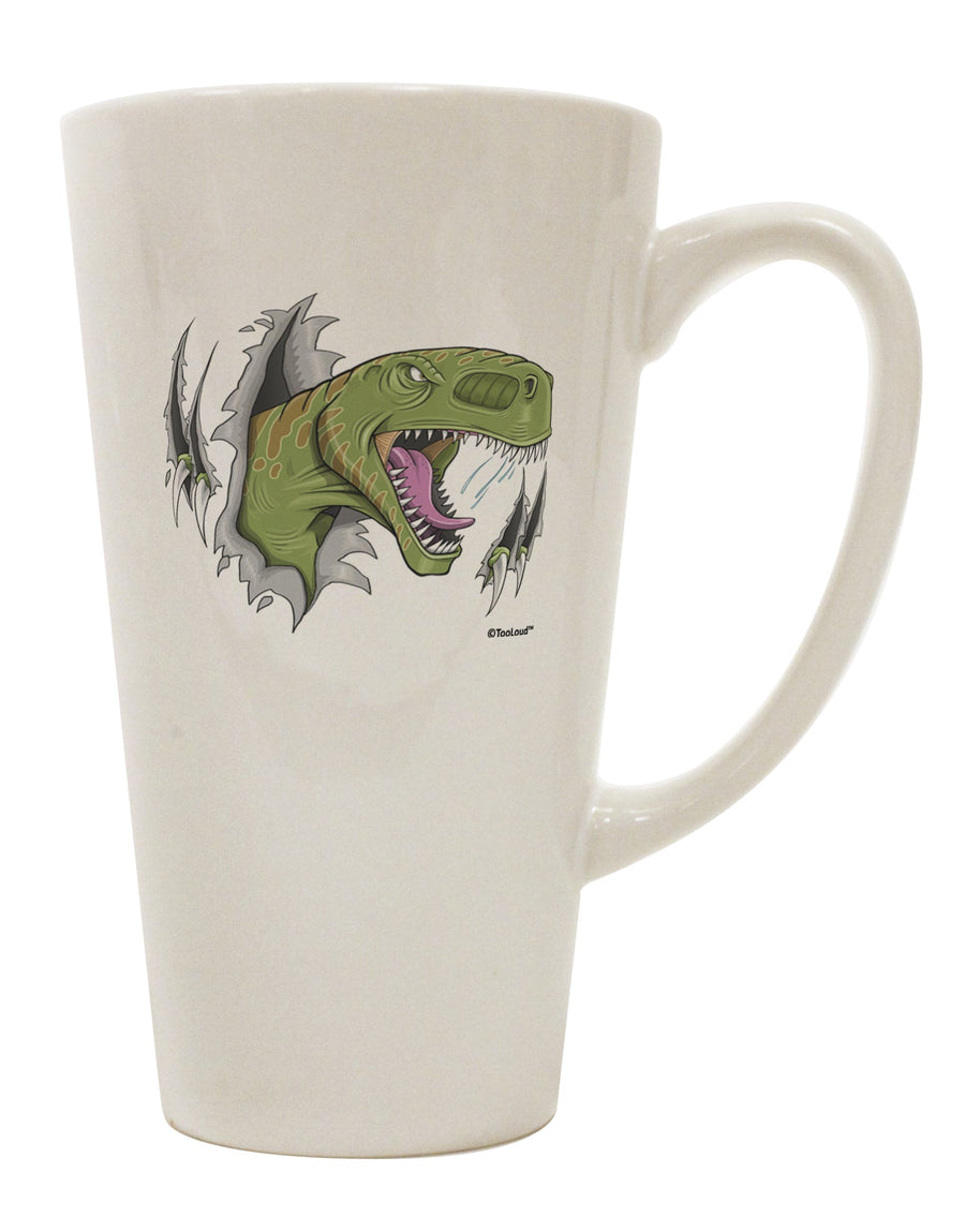 16 Ounce Conical Latte Coffee Mug - Expertly Crafted Green Dinosaur Design by TooLoud-Conical Latte Mug-TooLoud-White-Davson Sales