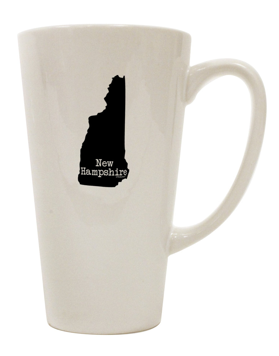 16 Ounce Conical Latte Coffee Mug - Expertly Crafted in the Shape of New Hampshire, United States by TooLoud-Conical Latte Mug-TooLoud-White-Davson Sales