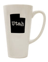 16 Ounce Conical Latte Coffee Mug - Expertly Crafted in the Shape of Utah, United States by TooLoud-Conical Latte Mug-TooLoud-White-Davson Sales