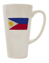 16 Ounce Conical Latte Coffee Mug - Expertly Crafted with Distressed Philippines Flag Design-Conical Latte Mug-TooLoud-Davson Sales