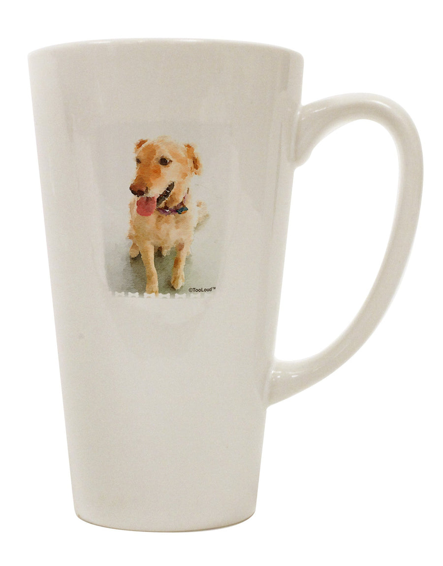 16 Ounce Conical Latte Coffee Mug - Featuring a Captivating Golden Retriever Watercolor Design - Perfect for Beverage Enthusiasts - TooLoud-Conical Latte Mug-TooLoud-White-Davson Sales