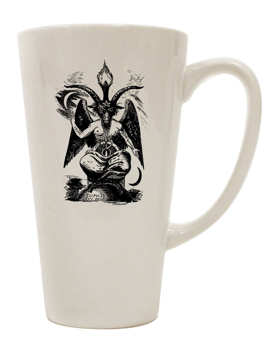 16 Ounce Conical Latte Coffee Mug featuring Baphomet Illustration - Expertly Crafted by TooLoud-Conical Latte Mug-TooLoud-White-Davson Sales