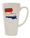 16 Ounce Conical Latte Coffee Mug featuring the New Orleans Louisiana Flag - Expertly Crafted Drinkware TooLoud-Conical Latte Mug-TooLoud-White-Davson Sales