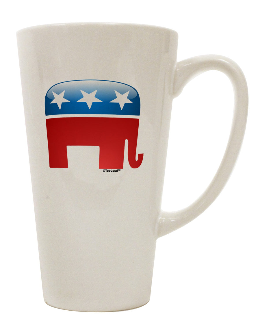 16 Ounce Conical Latte Coffee Mug featuring the Republican Bubble Symbol - Expertly Crafted Drinkware TooLoud-Conical Latte Mug-TooLoud-White-Davson Sales