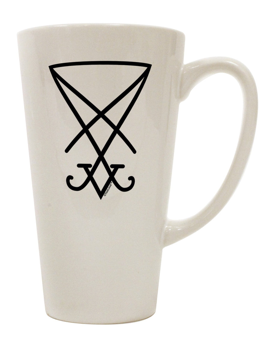 16 Ounce Conical Latte Coffee Mug featuring the Sigil of Lucifer - Seal of Satan - TooLoud