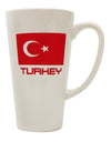 16 Ounce Conical Latte Coffee Mug featuring the Turkey Flag - Expertly Crafted by TooLoud-Conical Latte Mug-TooLoud-White-Davson Sales