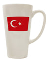 16 Ounce Conical Latte Coffee Mug featuring the Turkey Flag - Expertly Crafted by TooLoud-Conical Latte Mug-TooLoud-White-Davson Sales