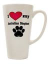 16 Ounce Conical Latte Coffee Mug for Australian Shepherd Lovers - Expertly Crafted by TooLoud-Conical Latte Mug-TooLoud-White-Davson Sales