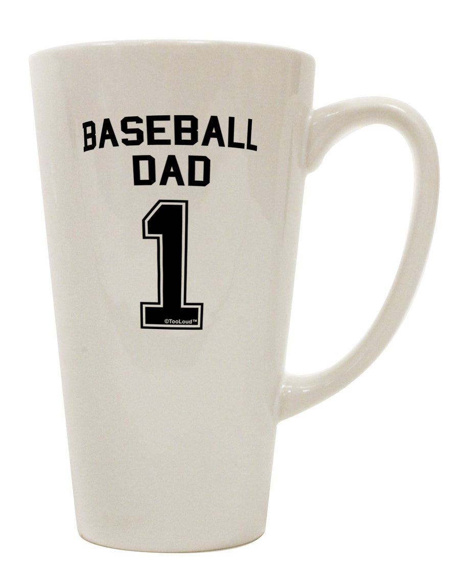 16 Ounce Conical Latte Coffee Mug for Baseball Dads - Expertly Crafted by TooLoud-Conical Latte Mug-TooLoud-White-Davson Sales