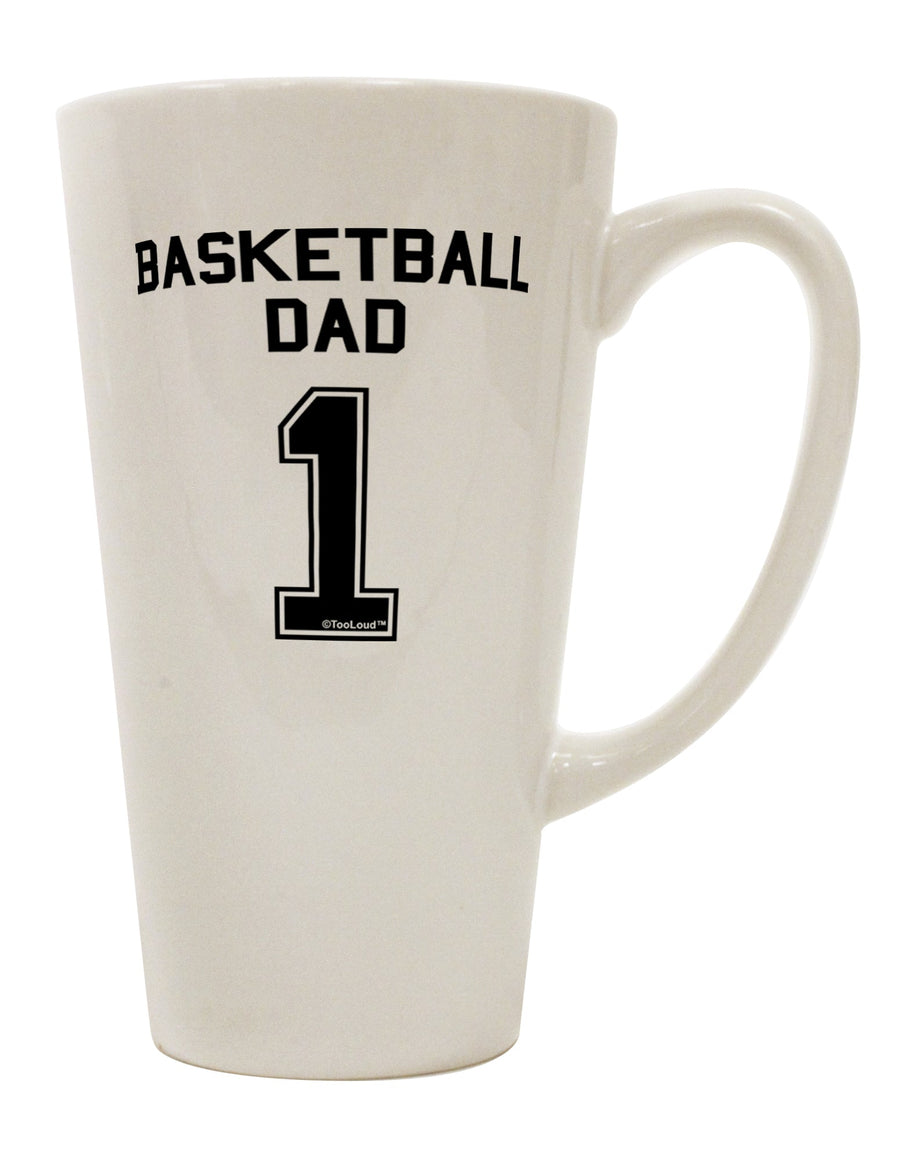 16 Ounce Conical Latte Coffee Mug for Basketball Dads - Expertly Crafted by TooLoud-Conical Latte Mug-TooLoud-White-Davson Sales