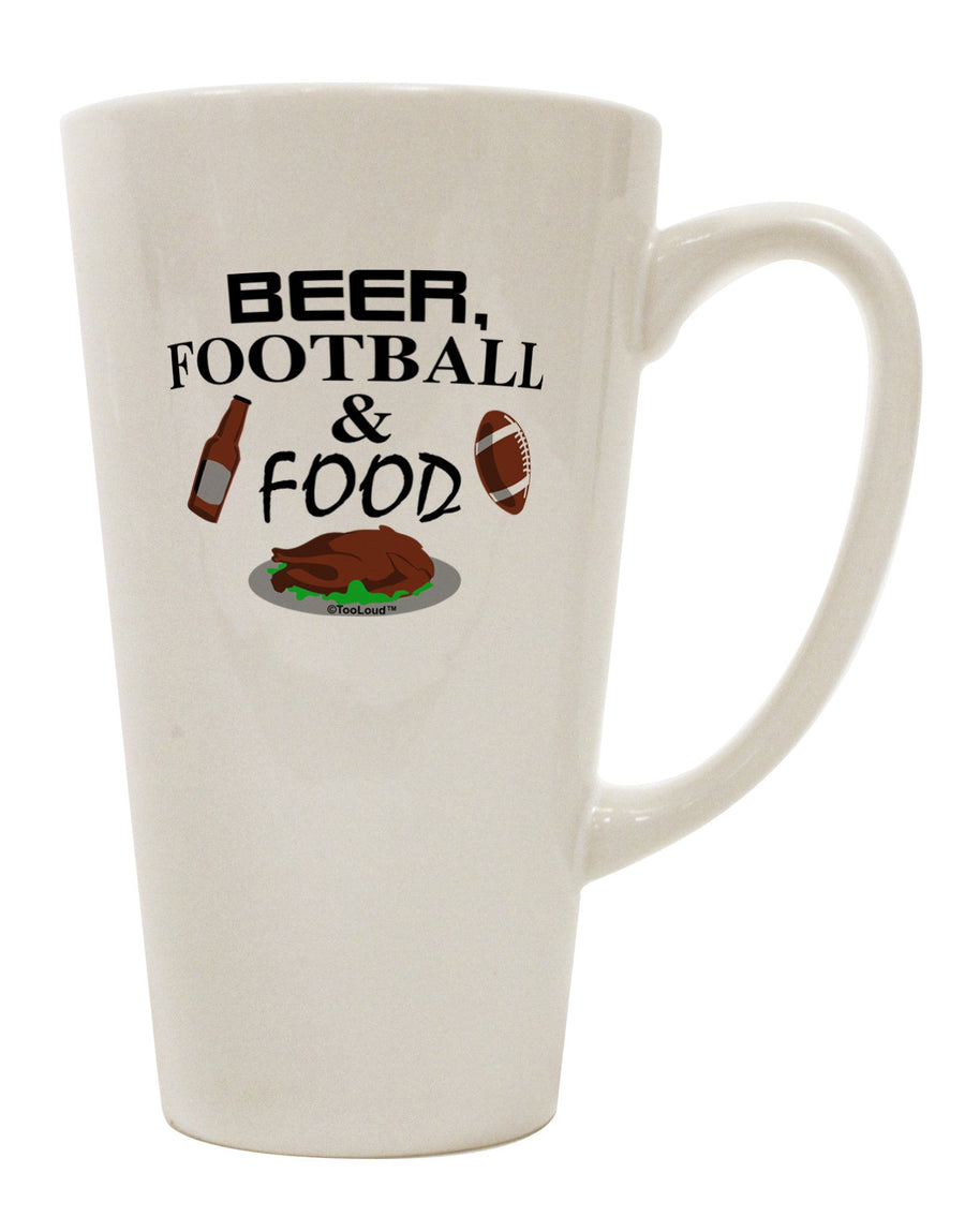 16 Ounce Conical Latte Coffee Mug for Beer, Football, and Food - TooLoud-Conical Latte Mug-TooLoud-White-Davson Sales