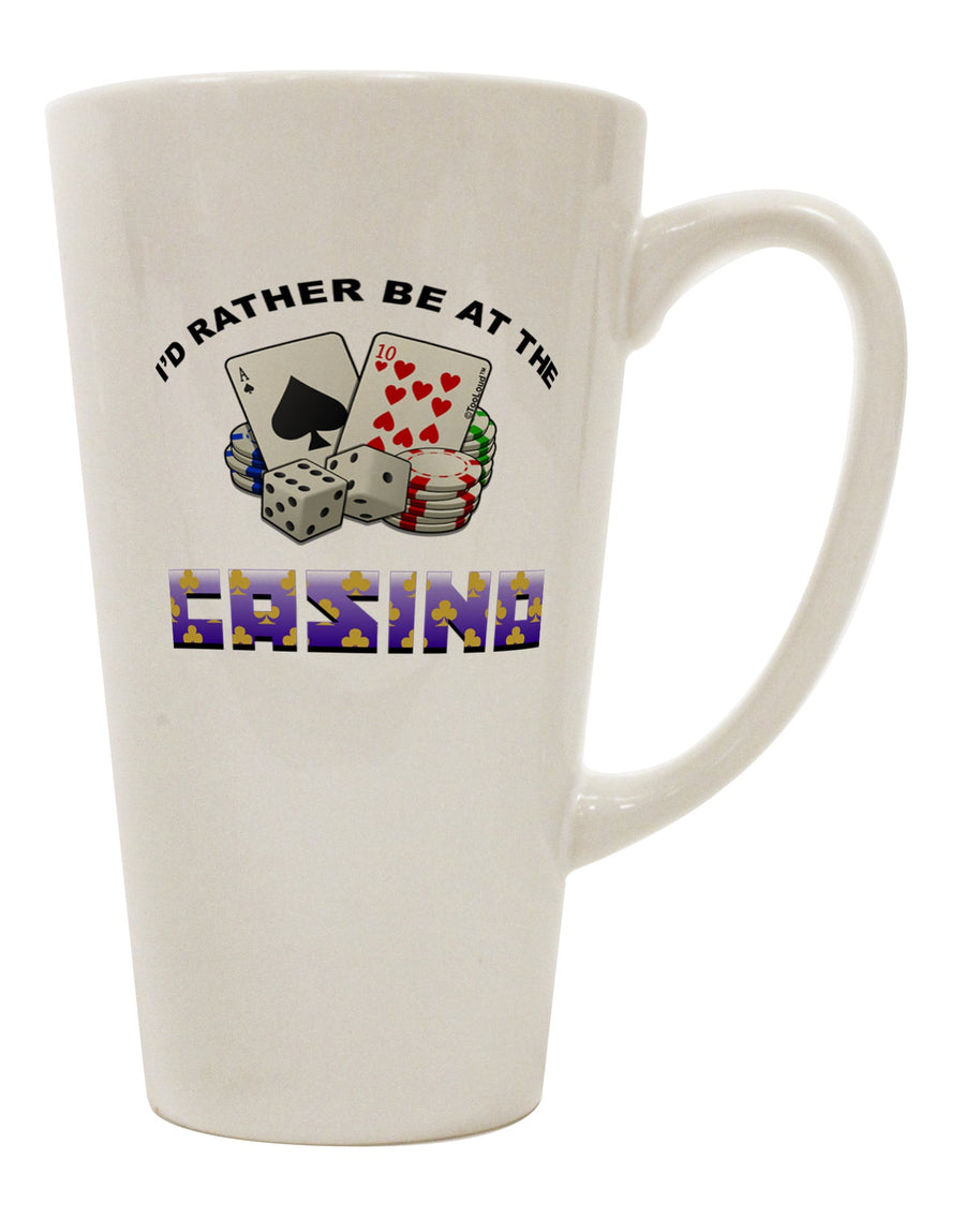 16 Ounce Conical Latte Coffee Mug for Casino Enthusiasts - Expertly Crafted by a Drinkware Connoisseur-Conical Latte Mug-TooLoud-White-Davson Sales