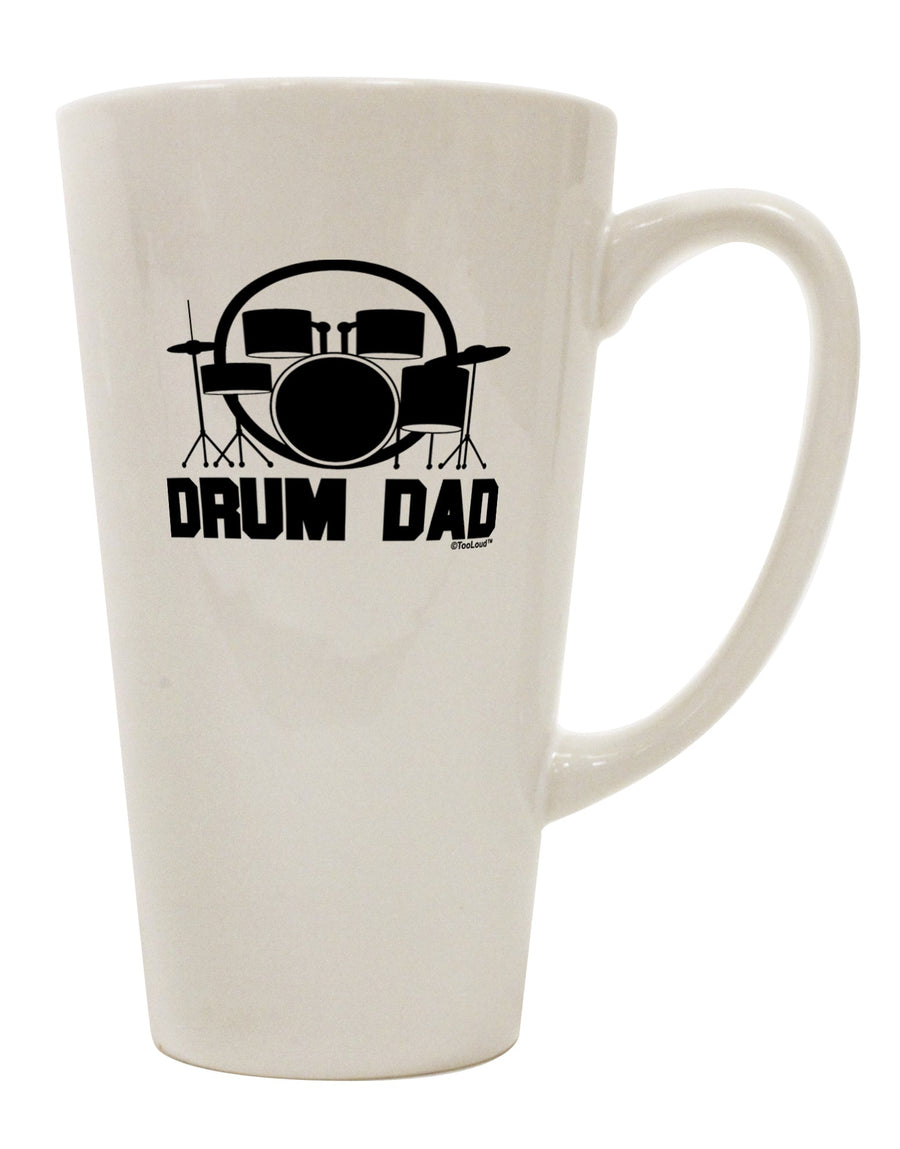 16 Ounce Conical Latte Coffee Mug for Drum Enthusiast - Expertly Crafted by TooLoud-Conical Latte Mug-TooLoud-White-Davson Sales