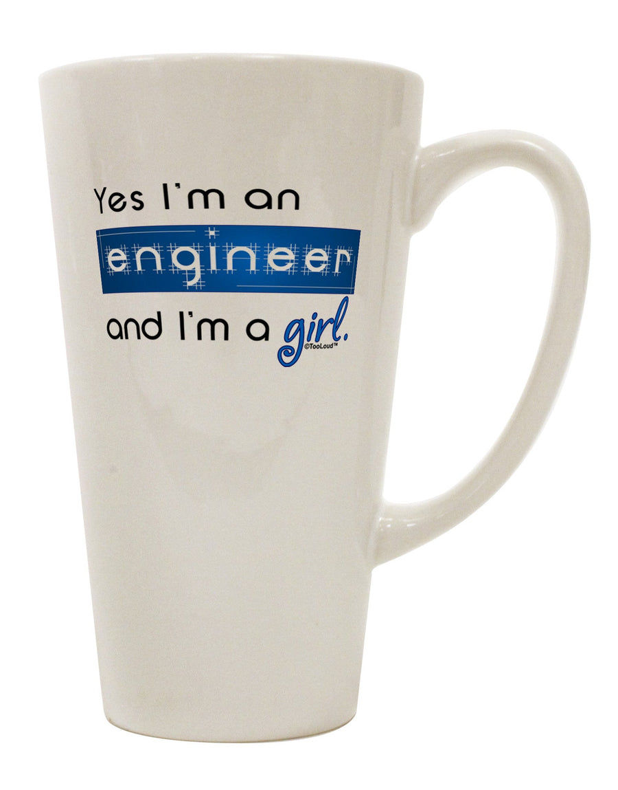 16 Ounce Conical Latte Coffee Mug for Engineer Girls - TooLoud-Conical Latte Mug-TooLoud-White-Davson Sales