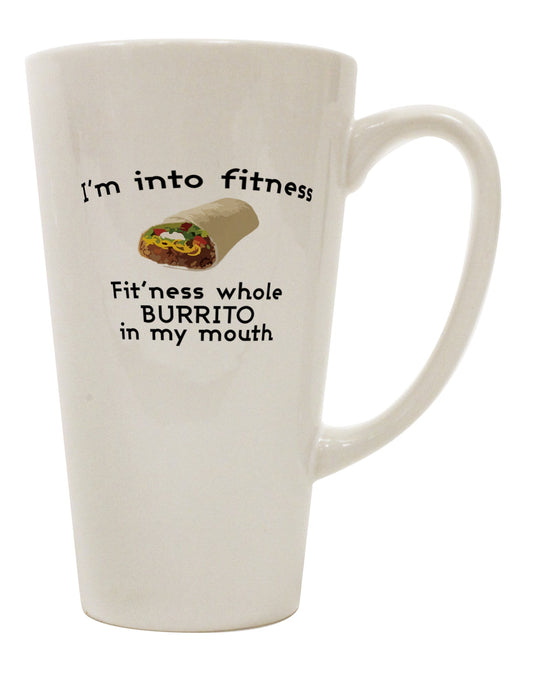 16 Ounce Conical Latte Coffee Mug for Fitness Enthusiasts - Expertly Crafted by a Drinkware Specialist-Conical Latte Mug-TooLoud-White-Davson Sales