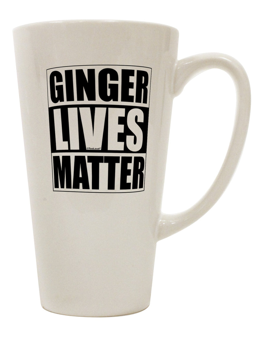 16 Ounce Conical Latte Coffee Mug for Ginger Enthusiasts - Expertly Crafted by TooLoud-Conical Latte Mug-TooLoud-White-Davson Sales