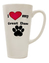 16 Ounce Conical Latte Coffee Mug for Great Dane Lovers - Expertly Crafted by TooLoud-Conical Latte Mug-TooLoud-White-Davson Sales