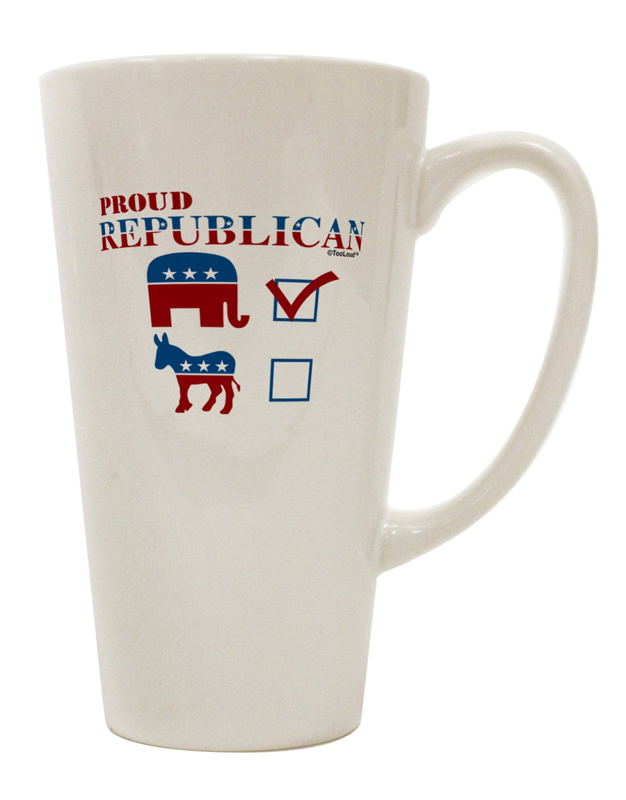 16 Ounce Conical Latte Coffee Mug for Proud Republicans - TooLoud-Conical Latte Mug-TooLoud-White-Davson Sales