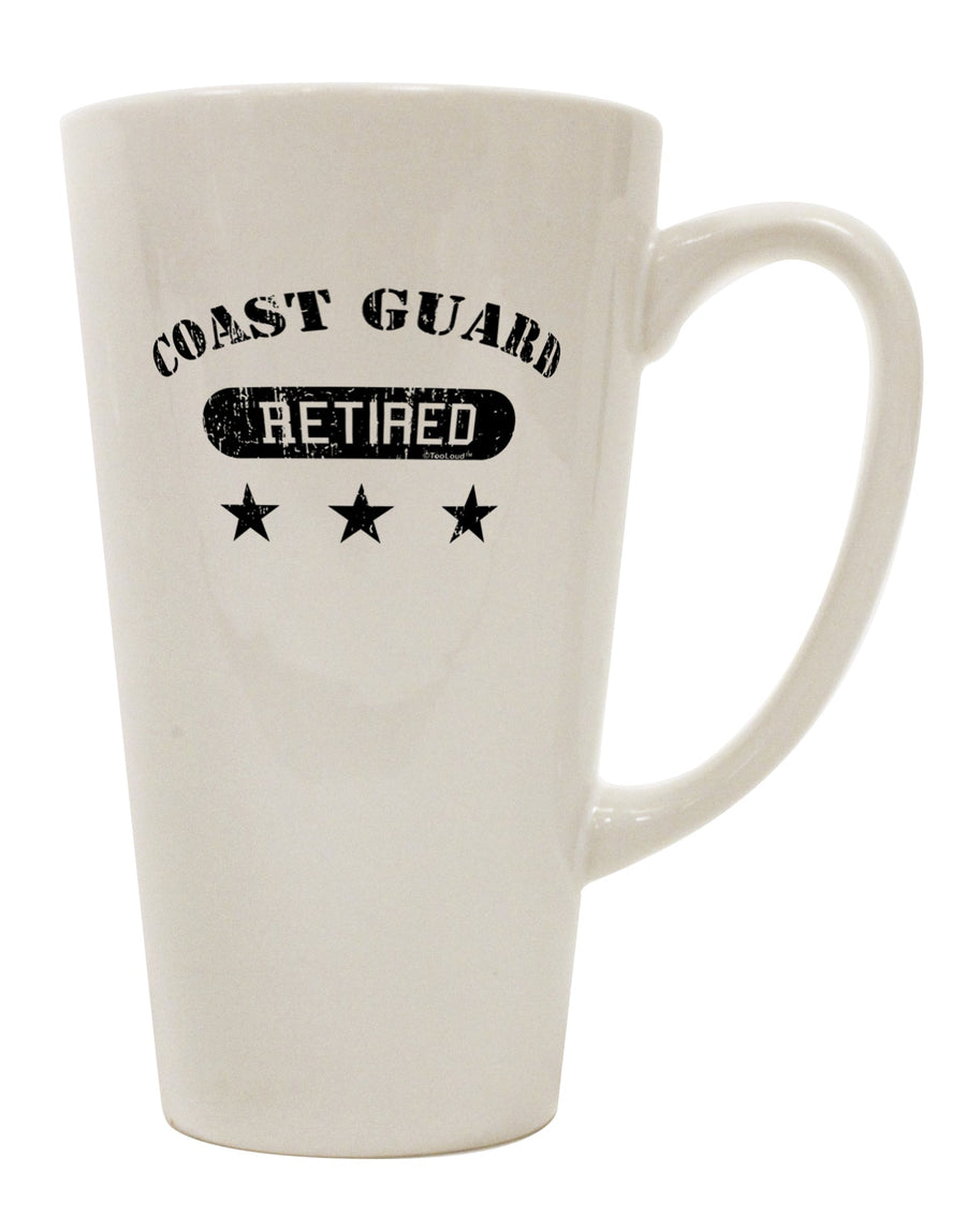 16 Ounce Conical Latte Coffee Mug for Retired Coast Guard - Expertly Crafted Drinkware by TooLoud-Conical Latte Mug-TooLoud-White-Davson Sales