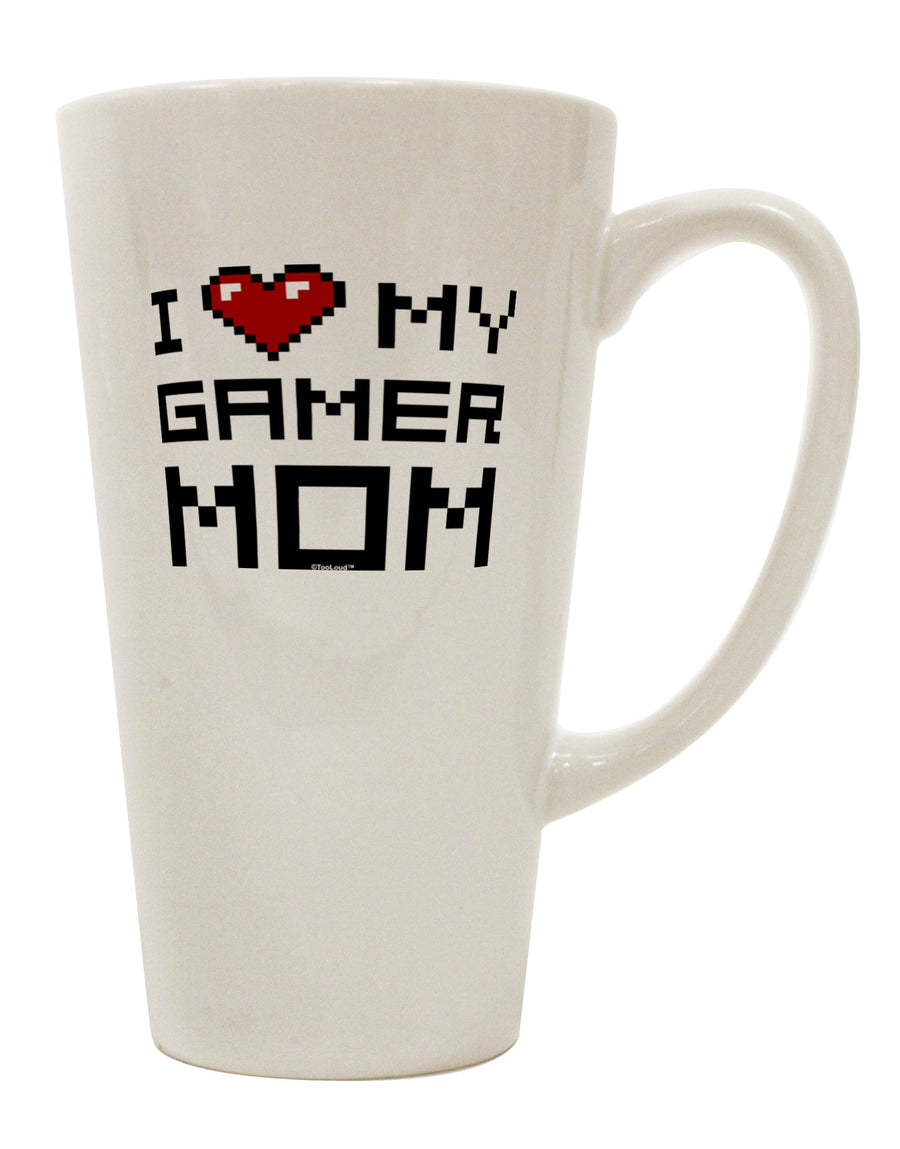 16 Ounce Conical Latte Coffee Mug for the Devoted Gamer Mom - Expertly Crafted by TooLoud-Conical Latte Mug-TooLoud-White-Davson Sales