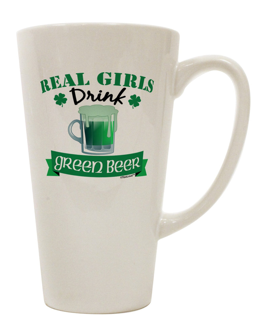 16 Ounce Conical Latte Coffee Mug for the Discerning Green Beer Enthusiast - TooLoud-Conical Latte Mug-TooLoud-White-Davson Sales