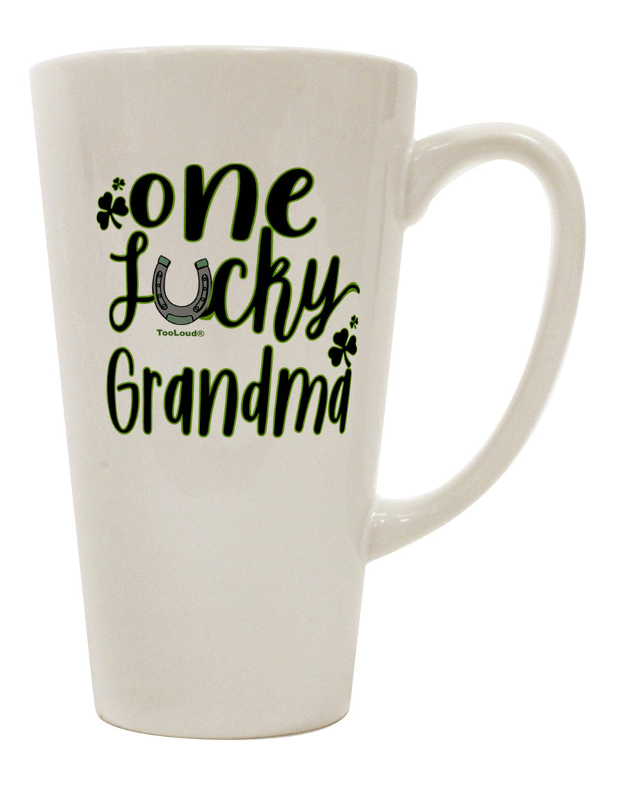 16 Ounce Conical Latte Coffee Mug for the Lucky Grandma - TooLoud-Conical Latte Mug-TooLoud-Davson Sales