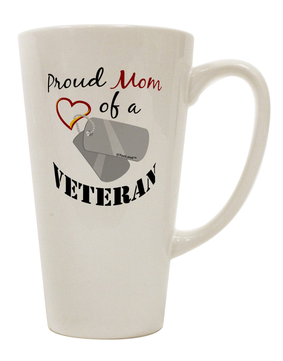 16 Ounce Conical Latte Coffee Mug for the Proud Moms of Veterans - TooLoud-Conical Latte Mug-TooLoud-White-Davson Sales