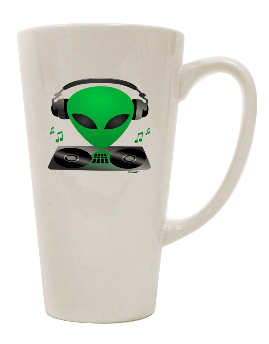16 Ounce Conical Latte Coffee Mug - Perfect for Alien DJ Enthusiasts TooLoud-Conical Latte Mug-TooLoud-White-Davson Sales