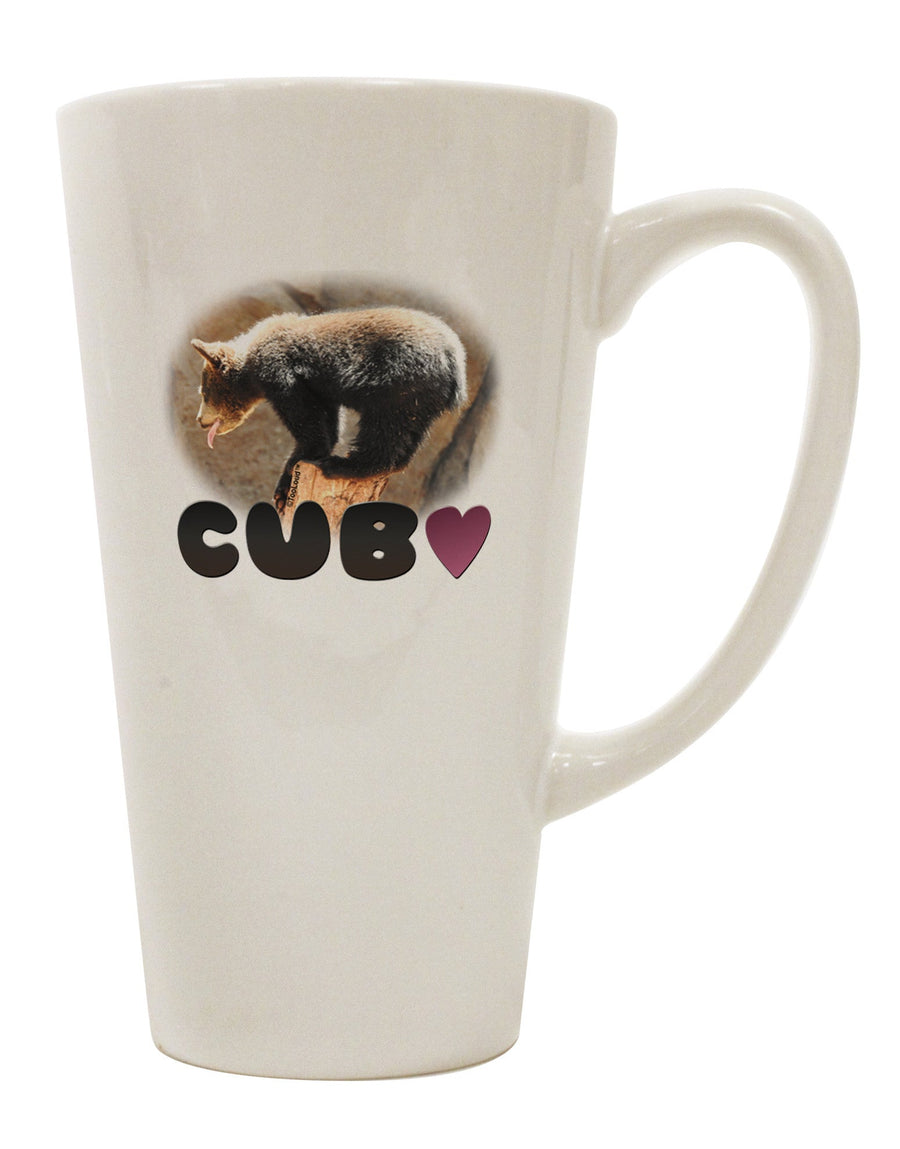 16 Ounce Conical Latte Coffee Mug - Perfect for Balancing Bear Cub Enthusiasts TooLoud-Conical Latte Mug-TooLoud-White-Davson Sales