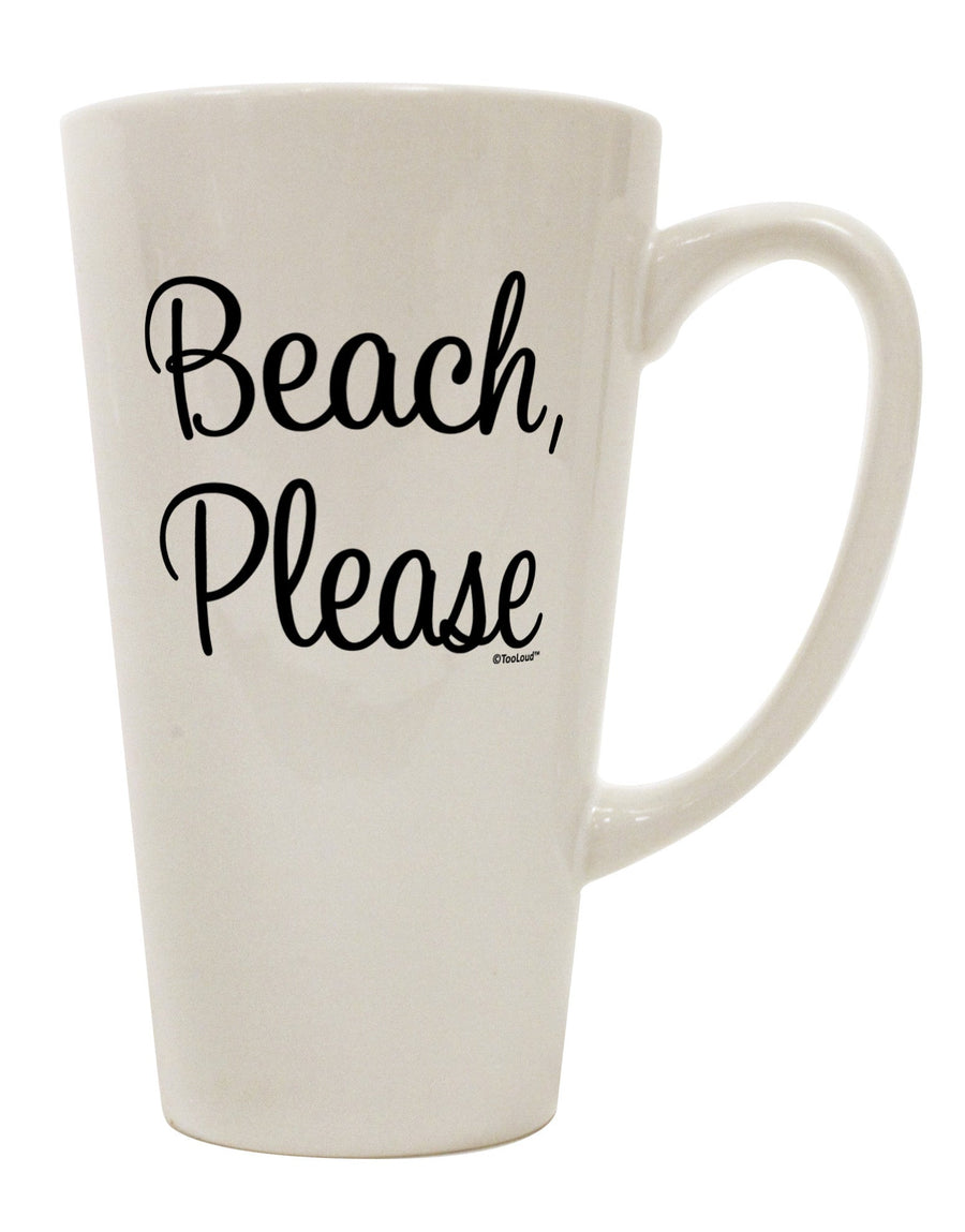 16 Ounce Conical Latte Coffee Mug - Perfect for Beach Enthusiasts TooLoud-Conical Latte Mug-TooLoud-White-Davson Sales