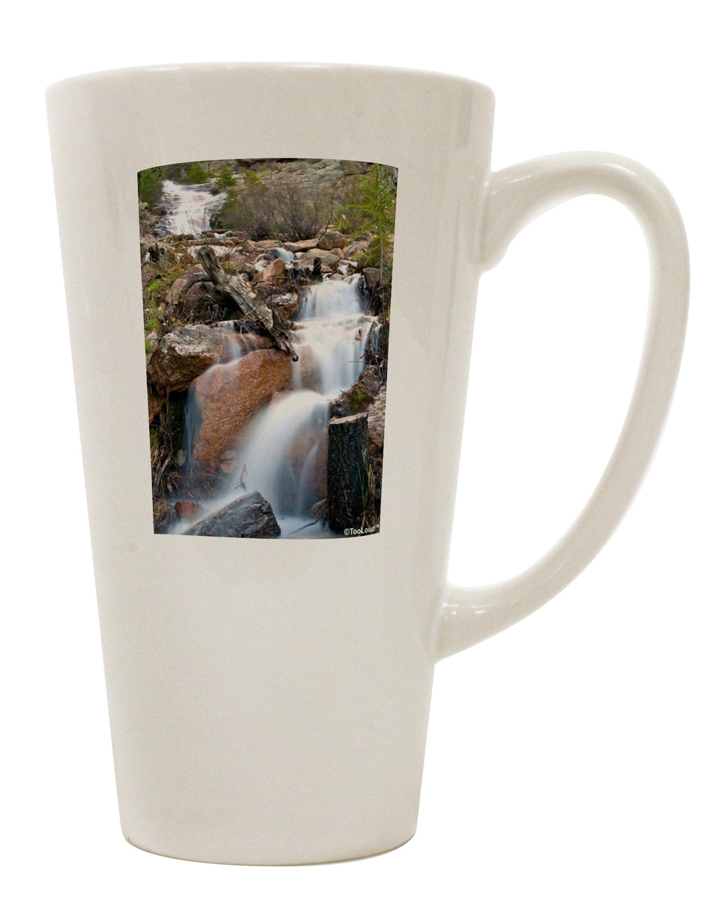 16 Ounce Conical Latte Coffee Mug - Perfect for Capturing the Majestic Colorado Waterfall Scene - TooLoud-Conical Latte Mug-TooLoud-White-Davson Sales