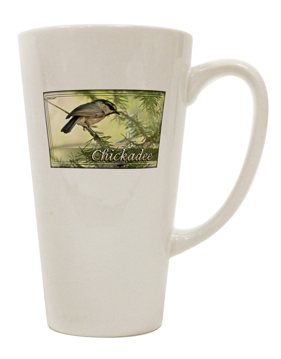 16 Ounce Conical Latte Coffee Mug - Perfect for CO Chickadee Enthusiasts - TooLoud-Conical Latte Mug-TooLoud-White-Davson Sales