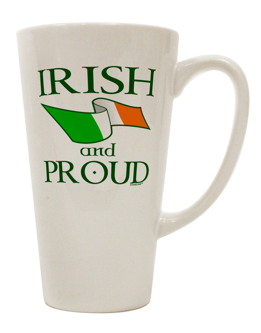 16 Ounce Conical Latte Coffee Mug - Perfect for Displaying Irish Pride TooLoud-Conical Latte Mug-TooLoud-White-Davson Sales