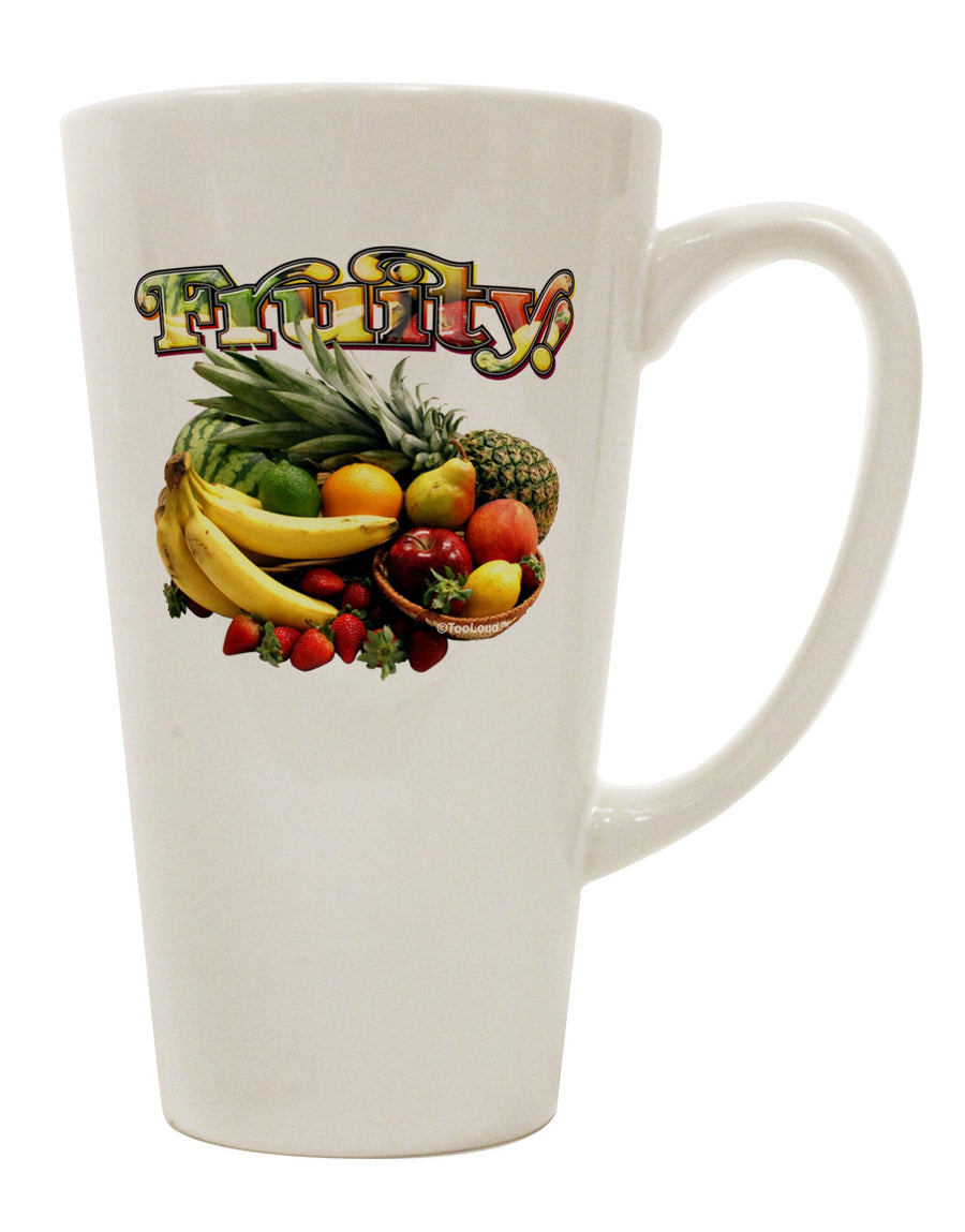 16 Ounce Conical Latte Coffee Mug - Perfect for Fruity Fruit Basket-Conical Latte Mug-TooLoud-White-Davson Sales