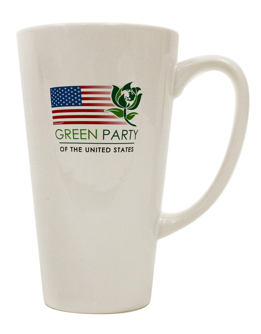 16 Ounce Conical Latte Coffee Mug - Perfect for Green Party Enthusiasts-Conical Latte Mug-TooLoud-White-Davson Sales